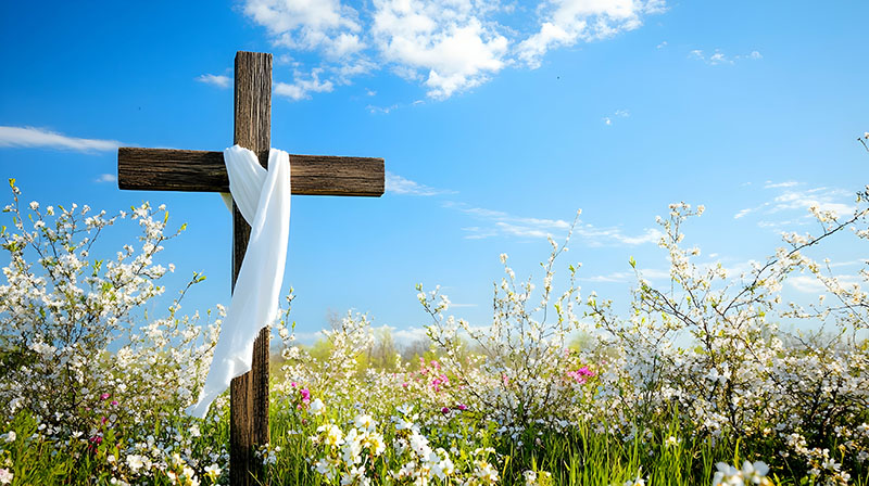 Cross in a field